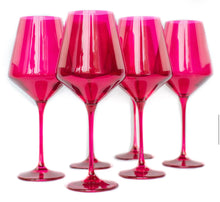 Load image into Gallery viewer, Estelle Colored Wine Glasses- Vivid Magenta
