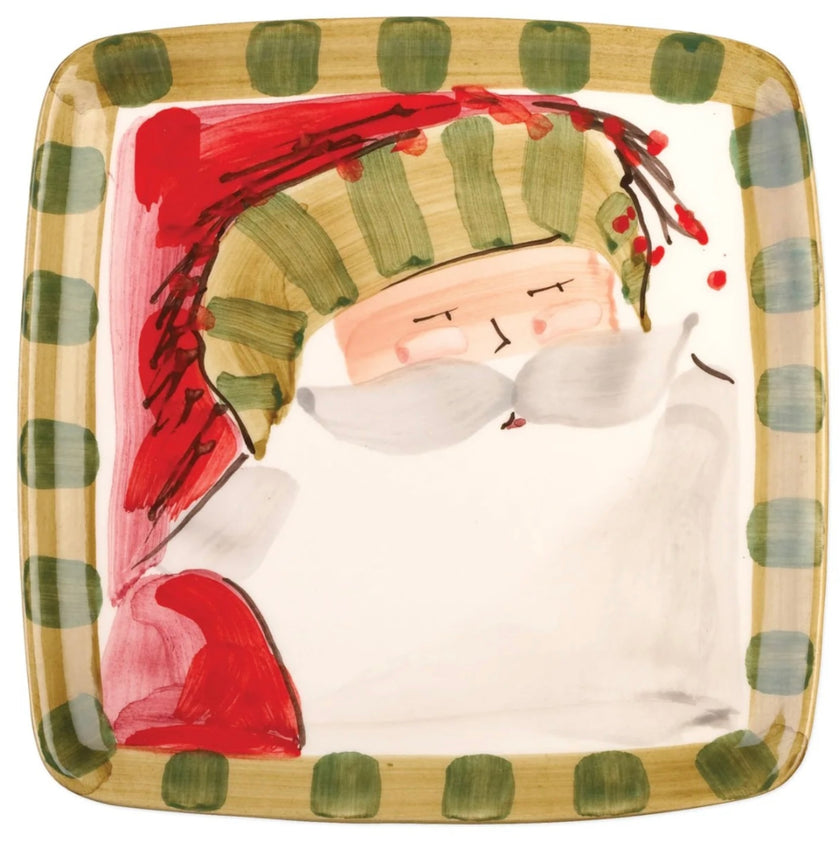 Vietri Old St. Nick Square Salad Plates - Set of 4