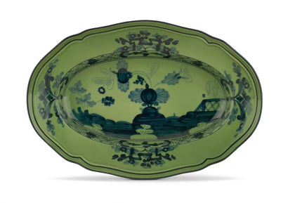 Ginori Oriente Italiano Oval Pickle Dish - Malachite