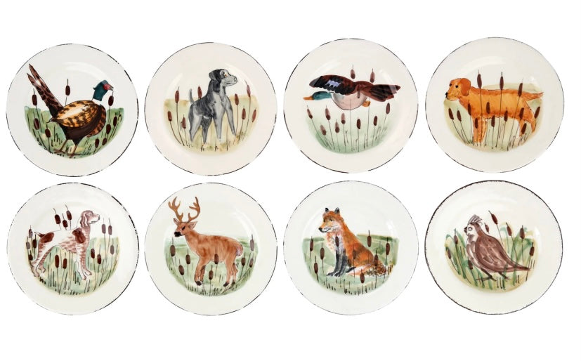 Vietri Wildlife Salad Plates - Set of 8