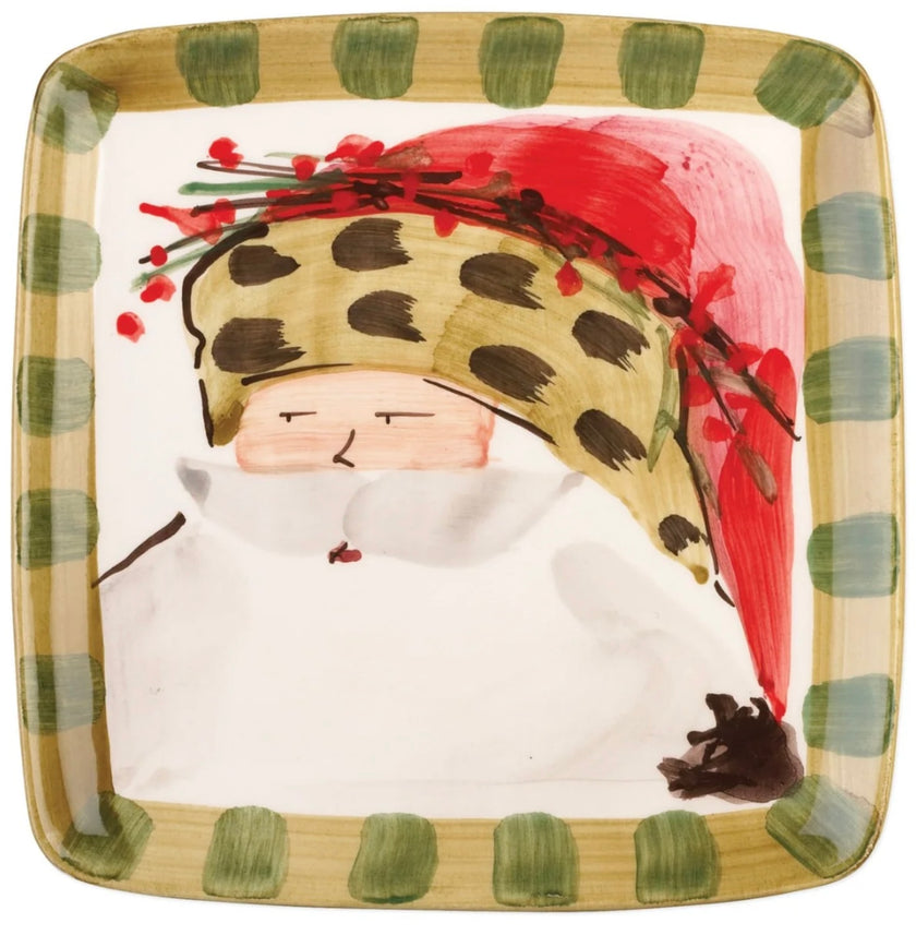 Vietri Old St. Nick Square Salad Plates - Set of 4