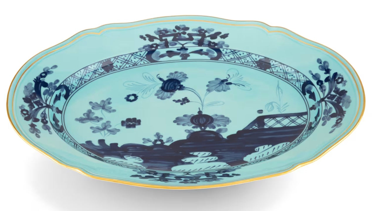 Ginori Oriente Italiano Large Oval Flat Platter - Iris