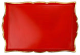 Vietri Florentine Red and Gold Handled Medium Rectangular Tray