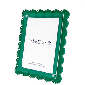 Tara Wilson Designs Acrylic Beveled Scallop Frame - Green