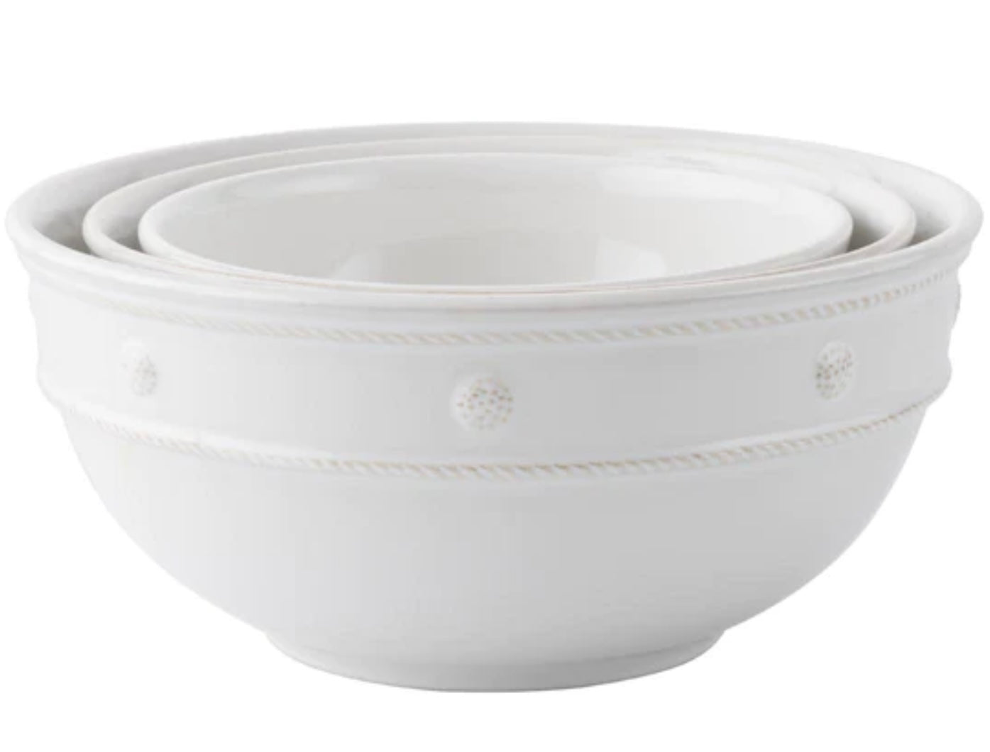 Juliska Berry & Thread Nesting Serving Bowl Set/3 Pieces- Whitewash