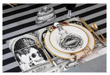 Load image into Gallery viewer, Hester &amp; Cook Chalkboard Silver Stripe Paper Table Runner
