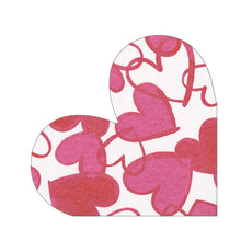 Load image into Gallery viewer, Caspari Painted Hearts Paper Linen Party Napkins
