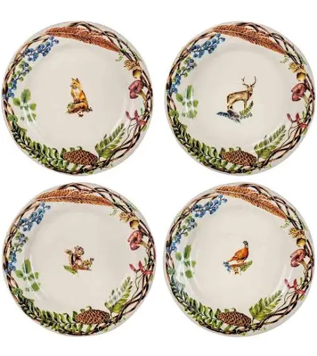 Juliska Forest Walk Dessert/Salad Plate Assorted Set/4