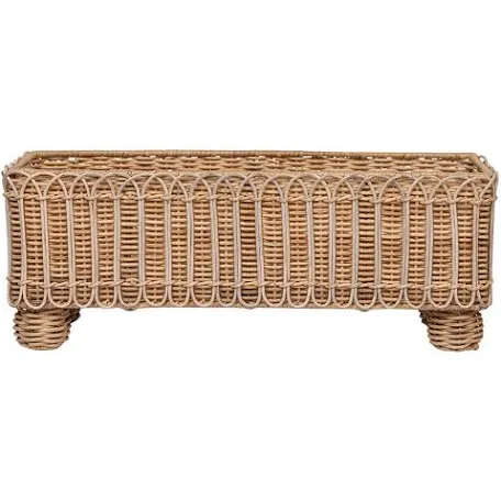 Juliska Provence Rattan Rectangular Planter - Whitewash