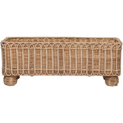 Juliska Provence Rattan Rectangular Planter - Whitewash