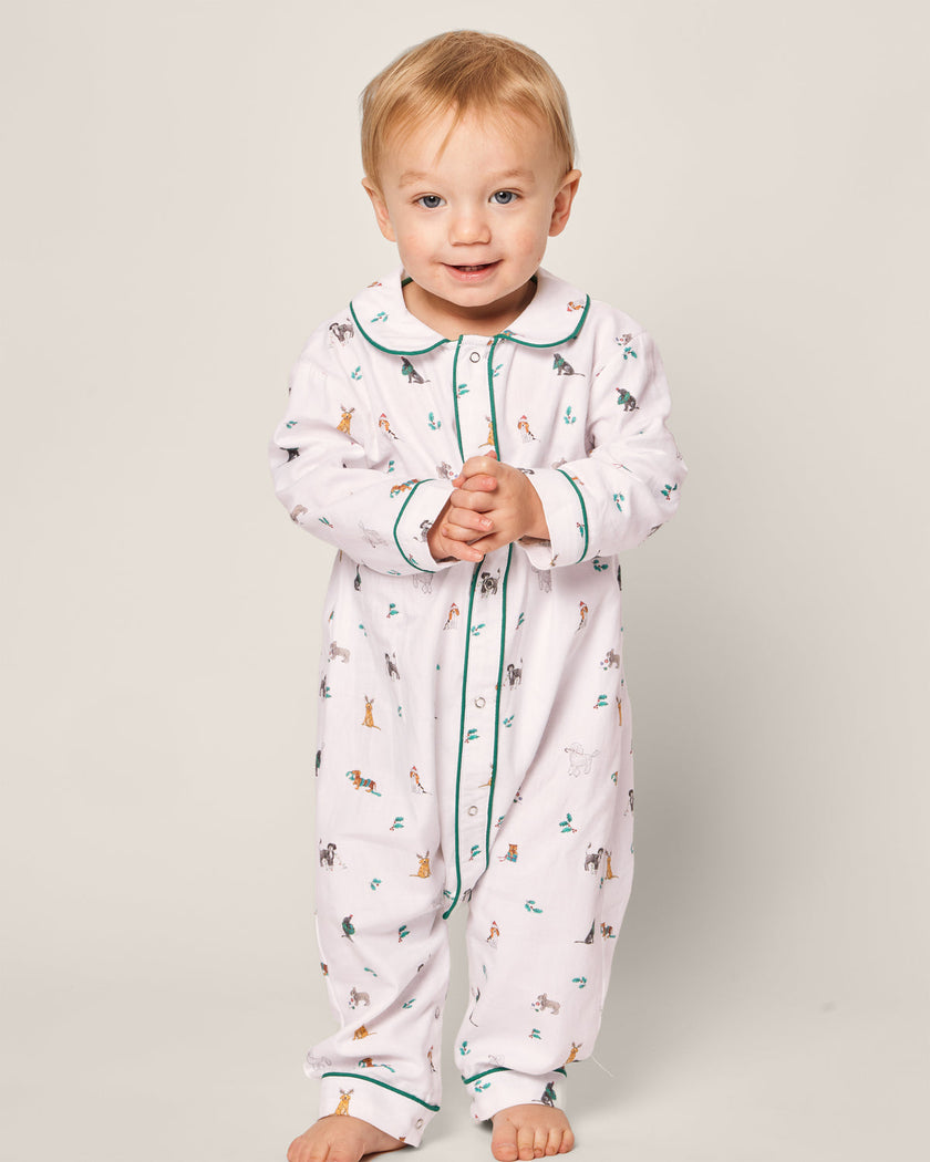 Petite Plume Baby Twill Cambridge Romper - Jingle Paws
