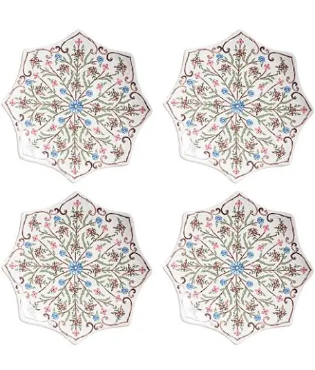 Juliska Villa Seville Scalloped Side/Cocktail Plate Set/4 - Chambray