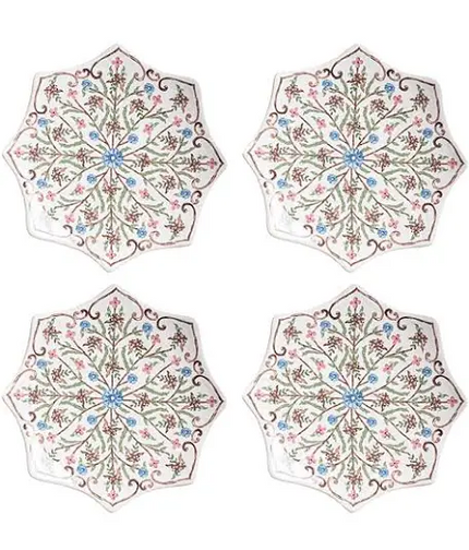 Juliska Villa Seville Scalloped Side/Cocktail Plate Set/4 - Chambray