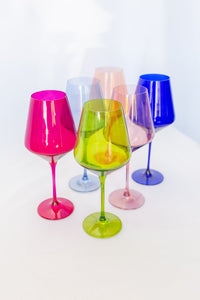 Estelle Colored Wine Glasses- Mixed Set