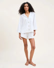 Petite Plume Olivia Short Pima Pajama Set - White