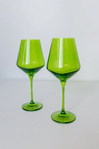 Estelle Colored Wine Glasses- Forest Green