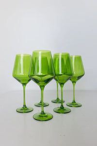 Estelle Colored Wine Glasses- Forest Green