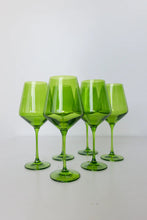 Load image into Gallery viewer, Estelle Colored Wine Glasses- Forest Green
