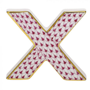 Herend Decorative Letter X - Raspberry