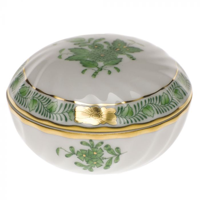 Herend Chinese Bouquet Decorative Ring Box - Green