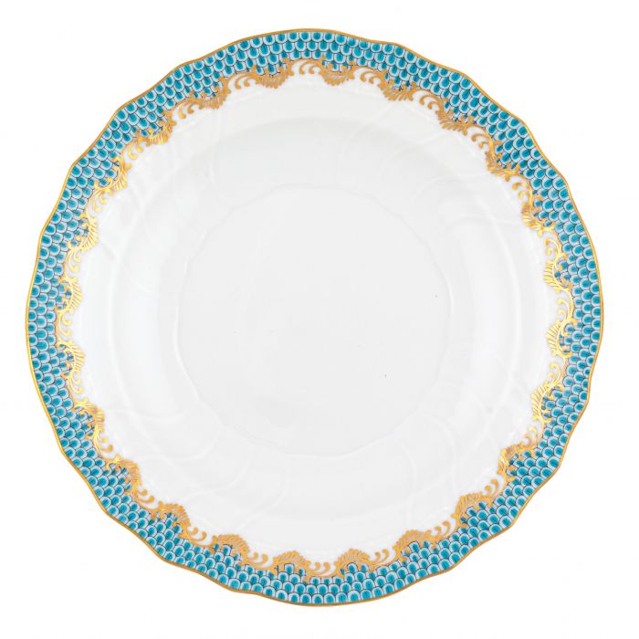Herend Fishscale Salad Plate - Turquoise