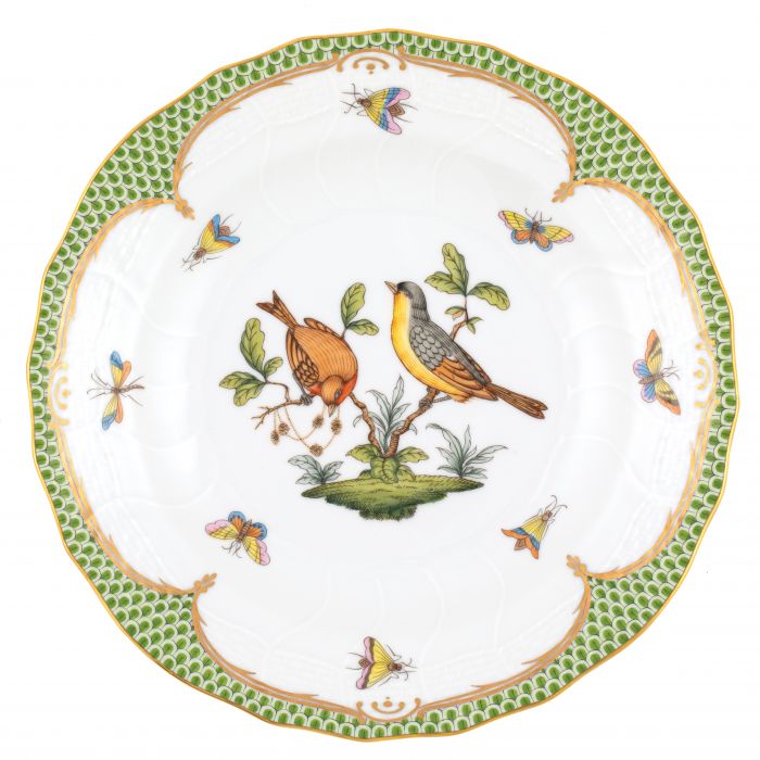 Herend Rothschild Bird Green Dessert Plate - #7