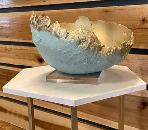 Riverwoods Arts Concrete Bowl - Large Mint/Gold