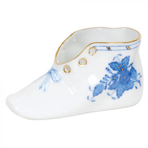 Herend Chinese Bouquet Decorative Baby Shoe - Blue