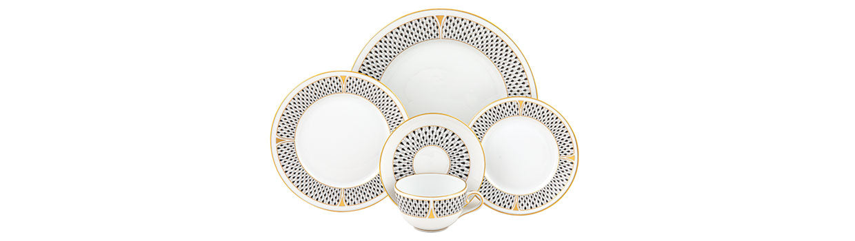 Herend Art Deco Dinner Plate - Black
