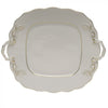 Herend Golden Edge Square Cake Plate with Handles