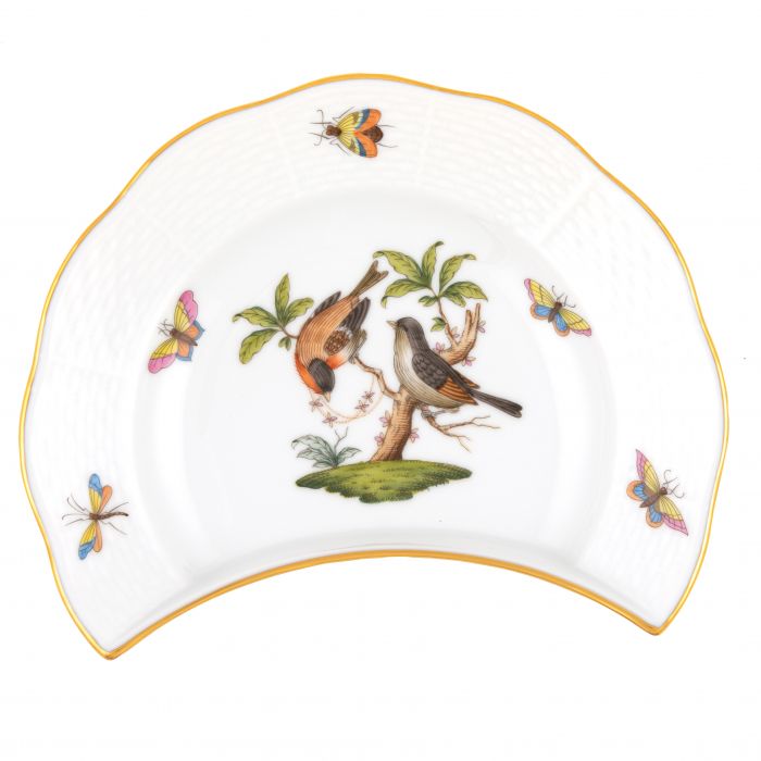 Herend Rothschild Bird Crescent Salad Plate - #12