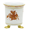 Herend Chinese Bouquet Cachepot with Feet - Rust