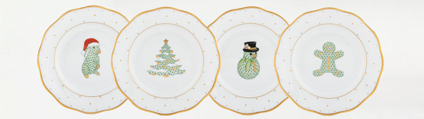 Herend Christmas Dessert Plate - Tree