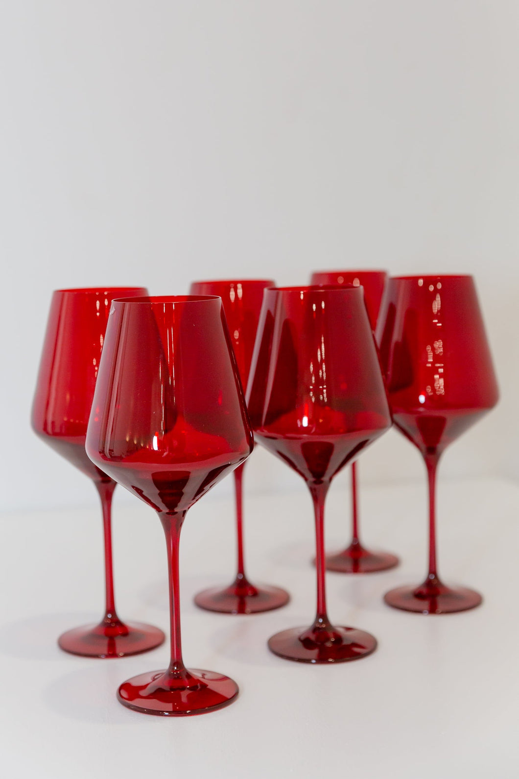Estelle Colored Wine Glasses- Red