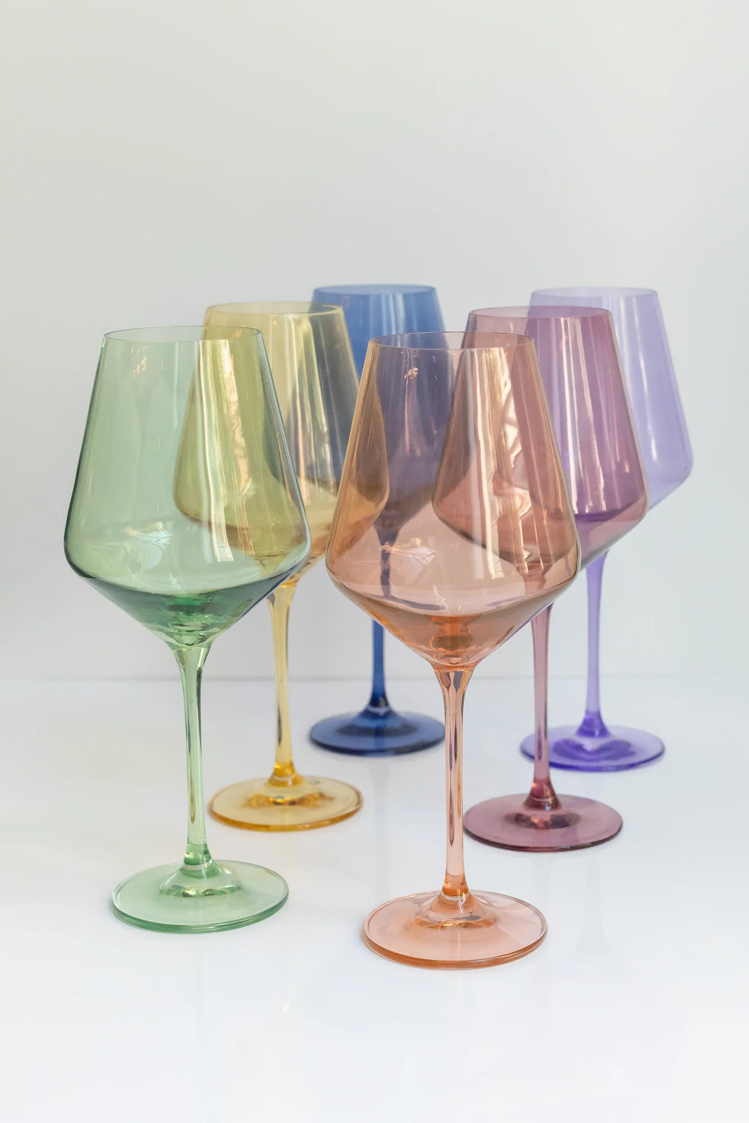 Estelle Colored Wine Glasses- Pastel Mix