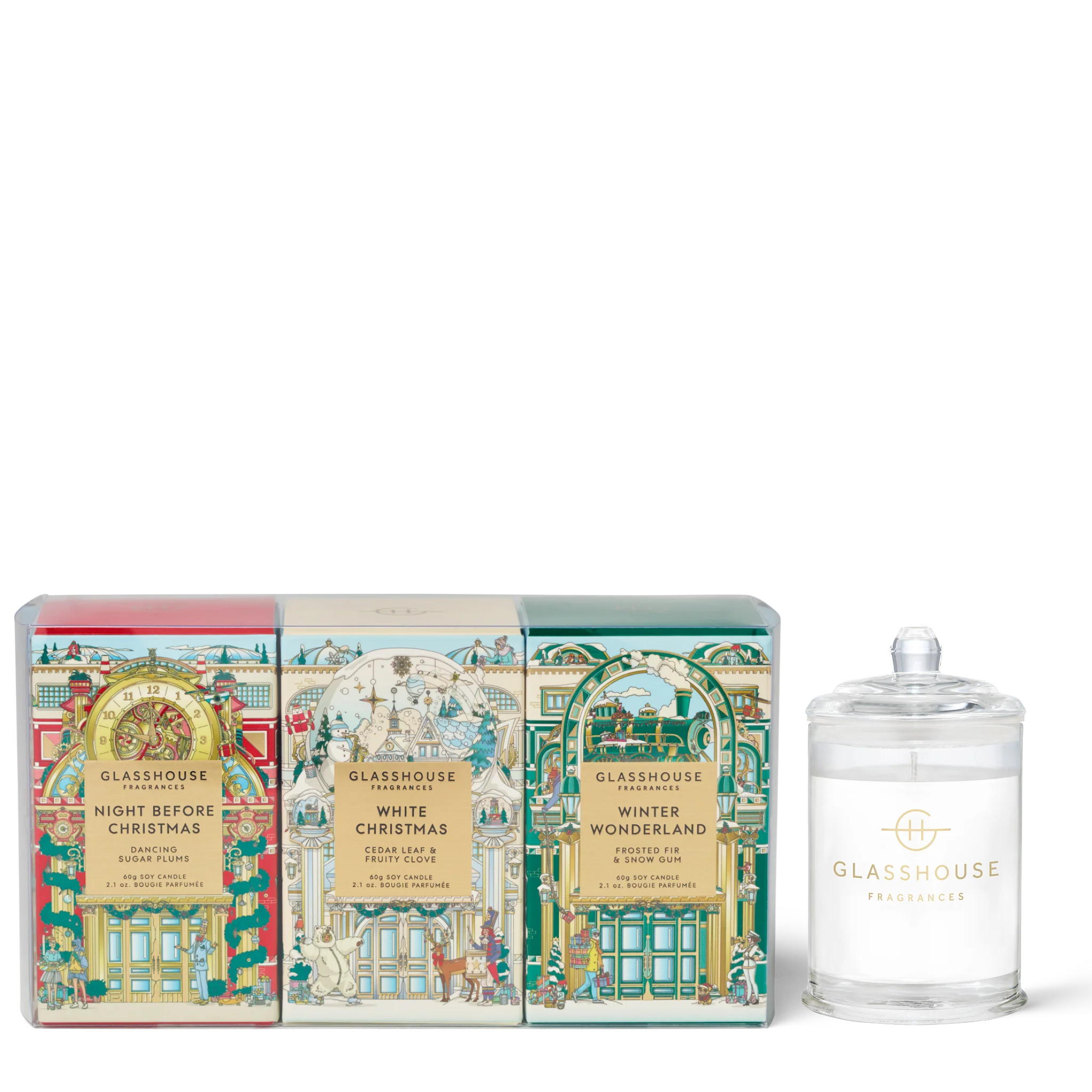 Glasshouse Holiday Mini Candle Trio