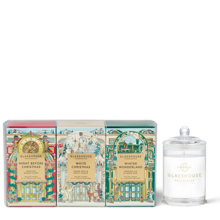 Glasshouse Holiday Mini Candle Trio