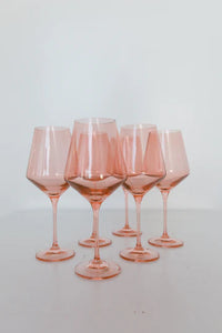 Estelle Colored Wine Glasses- Blush Pink