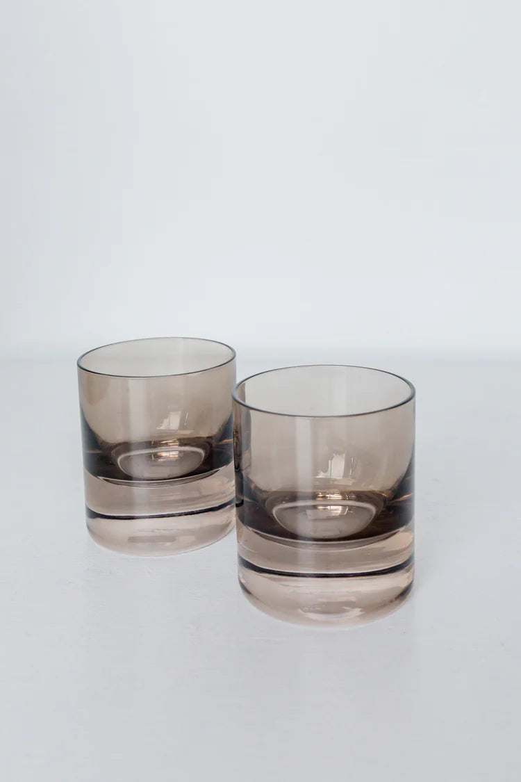 Estelle Colored Rocks Glasses- Gray Smoke
