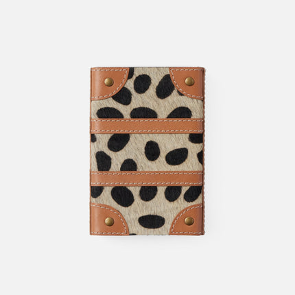 Thucassi Full-Grain Leather Matchbox & Sleeve- Dalmation/Aged Camel