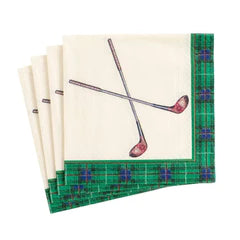 Caspari Golfing Ivory Paper Cocktail Napkins