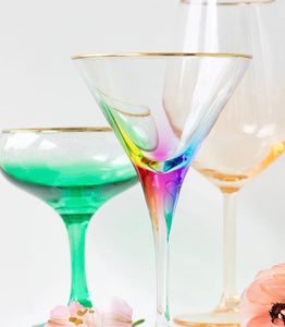 Vietri Rainbow Martini Glass