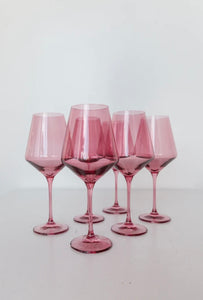 Estelle Colored Wine Glasses- Rose