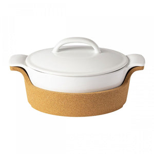 Casafina Oval Covered Baker with Cork Tray