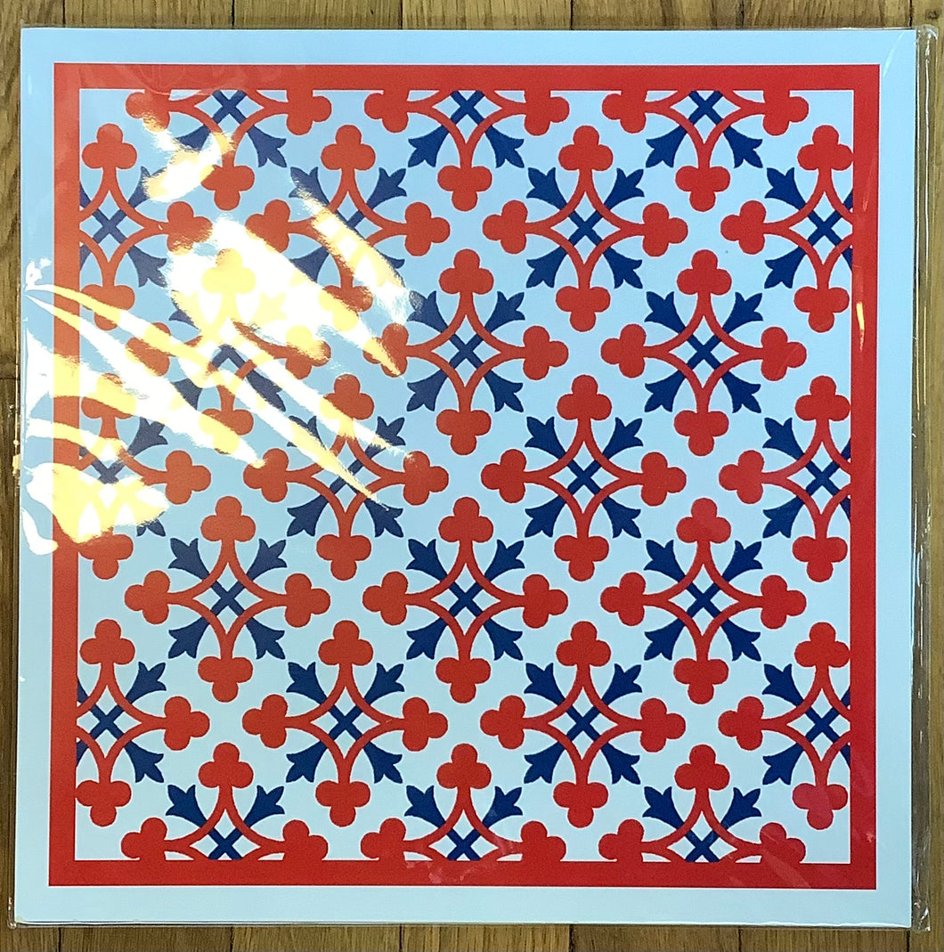 Red & Navy Four Clover Square Placemat