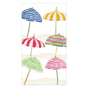 Caspari Beach Umbrellas Paper Guest Towel Napkins