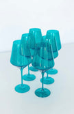 Estelle Colored Wine Glasses- Teal