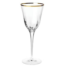 Load image into Gallery viewer, Vietri Optical Gold Wine Glass
