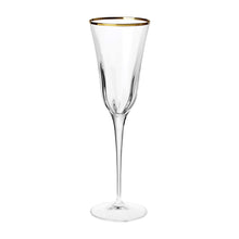 Load image into Gallery viewer, Vietri Optical Gold Champagne Glass
