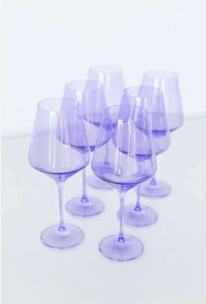 Estelle Colored Wine Glasses- Lavender